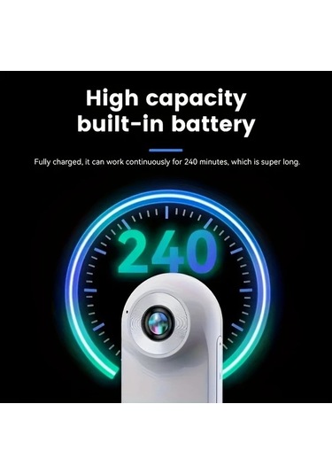 Elmpaly Siyah 360 Derece Dönen 1080p Lcd Ekranlı Evcil Hayvan Kamerası 120 Derece Geniş Açı 240 Dakika