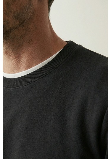 Elemge Pamuklu Erkek Sweatshirt Siyah Soft Touch Relax Fit Basic Bisiklet Yaka 3 Iplik Nefes Alan Elemge Pamuklu Erkek Sweatshirt Siyah Soft Touch Relax Fit Basic Bisiklet Yaka 3 Iplik Nefes Alan