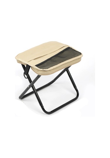 Moveevo Dış Mekan Taşınabilir Çıkırgan Sandalye, X-şekilli Dayanaklı, 150kg Yük Kapasitesi, Oxford Kumaş + Metal, Kamp/fishing İçin Krem Rengi Kaki