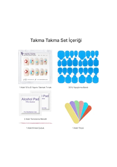 10'lu Ten Rengi Kısa Balerin Kbl1490 Tekrar Kullanılabilir El Yapımı Protez Takma Tırnak Xs