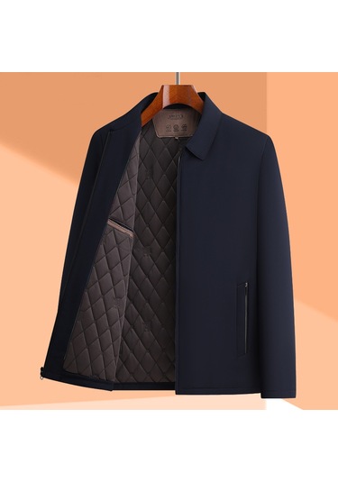 Sonbahar Ve Kış İçin Erkek Sıcak Mont Siyah