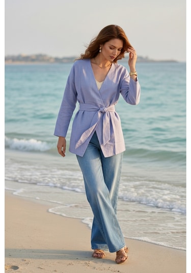 Kadın Kuşaklı Kimono 1177 Mavi
