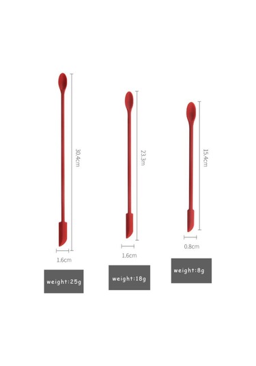 Siyah 3 Adet Mini Spatula Silikon Spatula Seti Krem Spatula Küçük Makyaj Spatula Minik Kaşık Spatula Mutfak Cam Kavanoz Şişe Güzellik Kozmetik