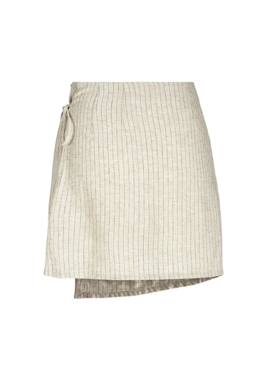 Jack & Jones Kadın Keten Karışımlı Etek - Siri - 12273061 Feather Gray Gri