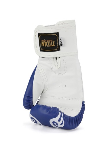 Titan Sport Mavi Beyaz İşlemeli Model-2 Boks Eldiveni Çok Renkli