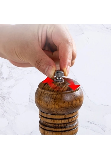 Ahşap Baharat Tuz Öğütücü Değirmen Tuzluk Baharatlık 21 Cm 2'li S