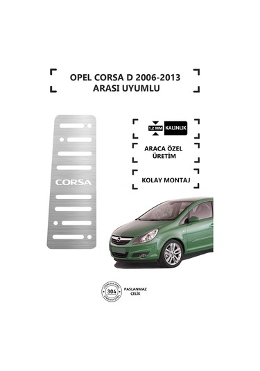 Opel Corsa D 2006-13 Ayak Dinlendirme Pedalı Krom Ayak Dayama Pedalı