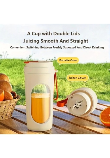 Fastbuy Yeşil Kablosuz Taşınabilir Elektrikli Meyve Sıkacağı Blender 12 Bıçaklı Güçlü Mikser Yeşil