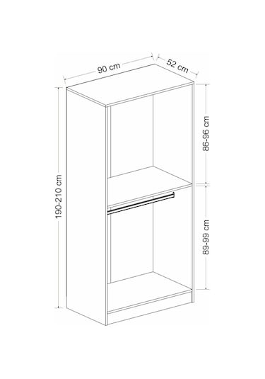 Minar Kale Country 2 Kapak Zincir Dolap -eskitme Beyaz 210cm Beyaz