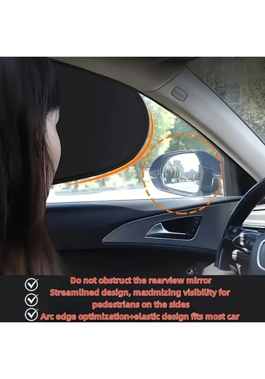 Fochsia Bir Çift Statik Yapışkanlı Araba Güneşlik Yan Pervazı Gizlilik Güneş Koruma