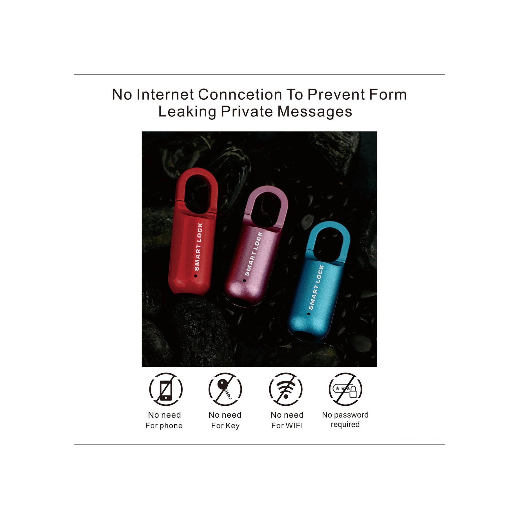 Hombey Mq-1017 Akıllı Parmak İzi Kilit - Anahtarsız Hızlı Açma - Gümüşe, Valiz, Okul Çantası İçin - Su Geçirmez Ipx65 - Kırmızı