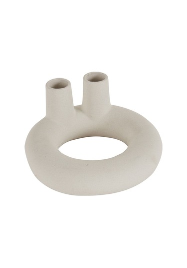 Karaca Home Vonda İkili Şamdan Beyaz 10x10x5 Cm 300.23.01.0527