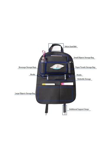 Ranyeek Araba Sandalye Arkası Pu Deri Depolama Çantası - Çocuk İçecek Tutucu, Deri Malzeme, Renk Seçenekli, Kolay Temizlenir, Evrensel Uyumlu