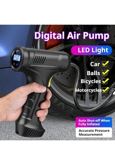 Xuweiwei Kablosuz Modeli Lastik Şişirme Taşınabilir Hava Kompresörü 150psı Dijital Basınç Ölçerli Araba Bisiklet Motosiklet Pompası