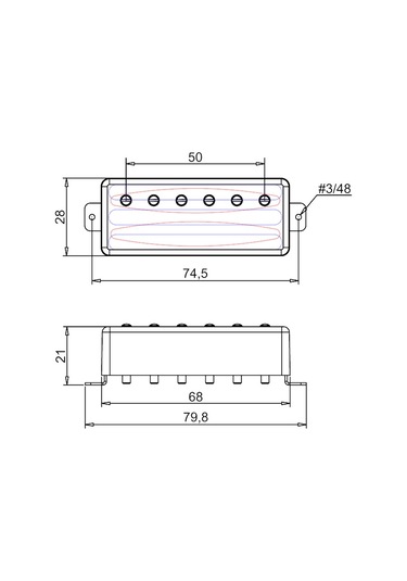 Artec Mini Lp Series Mvdc Ceramic Bar Magnet Bridge Humbucker Manyetik Cr-b