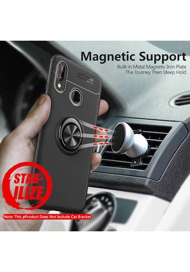 Huawei P Smart 2019 Kilif Yüzüklü Magnetli Ravel Case 389753603