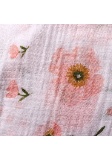 Dolıty Yumuşak Muslin Bebek Kundaklama Battaniye Çiçek Çiçek Çok Renkli