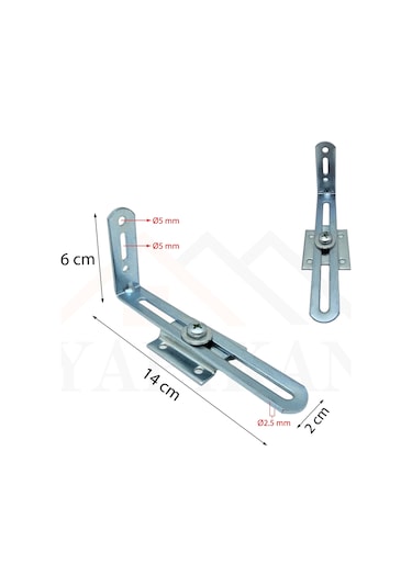 2 Ad. Metal Ayarlı Ağır Yük Deprem Dolap Sabitleme Aparatı Seti - Mobilya Gardırop Duvar Sabitleyici