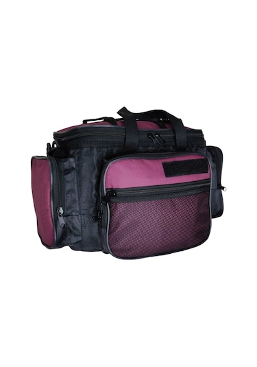 5 Gözlü Balık Piknik Olta Balıkçı Siyah Bordo Omuz Çantası