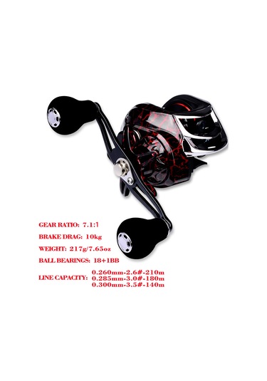 Jeehugo Sol El Metal Balık Makinesi - 18+1 Rulmanlı 7.1:1 Diş Oranı 10kg Maksimum Sürtünme Gücü