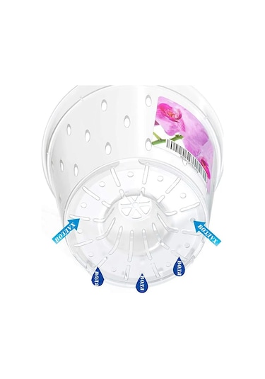 Saburg Orkide İçin Saksı, 3 Adet, 0,7 Litre, Tablalı 299473002
