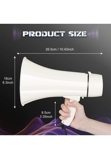 Willowhaven Lm Beyaz 35w Taşınabilir Pa Hoparlör Siren Usb Kayıt Spor Ve Açık Hava