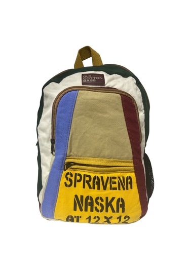 Kaliteli Renkli Vintage Salaş Disayn Günlük Sırt Gezi Okul Seyahat Çantası 28 Cm X 37 Cm Sarı