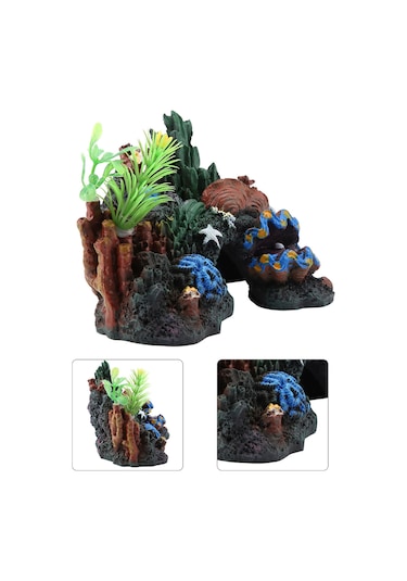 Qingmipy Toxic-free Reçine Akvaryum Dekorasyonu - Renkli Sahte Mercan, Balıkların Gizlenme Yeri, Tuzlu Ve Taze Su Uyumlu