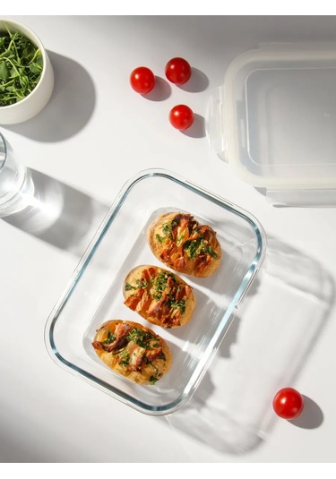 Daniks Dikdörtgen Kapaklı Fırın Kabı, 16.8x23.5x9 Cm 195712130 Beyaz