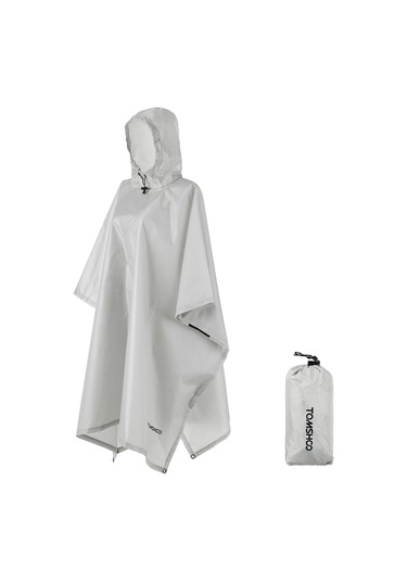 Skycity 210d Poliester Çok Amaçlı Outdoor Poncho - Pu8000mm Su Geçirmez, Çadır Matı/s Güneş Barı, Ultra Hafif, Gri Renk Çok Renkli
