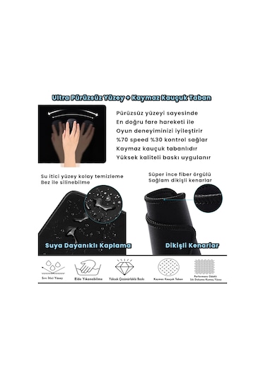 40x30cm Mouse Pad Kaymaz Kauçuk Taban Dikişli Gaming Oyuncu Dogs