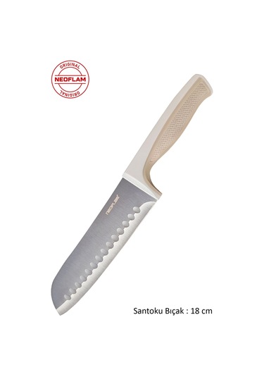 Neoflam Fika Microban Santoku Bıçağı 18 Cm Bej D-neofsk018
