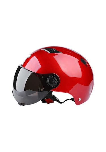 Douler Motosiklet Için Elektrikli Araç Kaskı Kırmızı