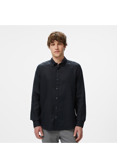 Nauticn Erkek Siyah Classic Fit Gömlek Düz W55101t Siyah