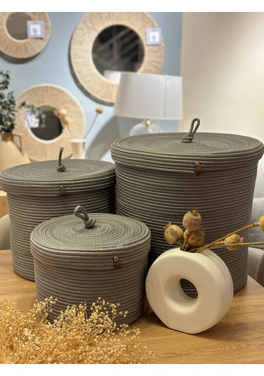 Victor Çok Amaçlı Düzenleyici Kapaklı Sepet,kapaklı Saksılık, Kapaklı Organizer 36x40 - Büyük Boy Gri