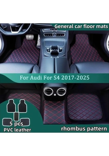 Sandwich Motion003 Audi S4 2017-2025 Kırmızı Premium Pvc Oto Paspası - Elmas Desenli Dayanıklı Otomobil İçin