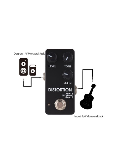 Ruicoo Zory Gitar Distorsiyon Pedalı - Gerçek Bypass, 6.35mm Giriş/çıkış, Alüminyum Kasa, Z-08 Modeli