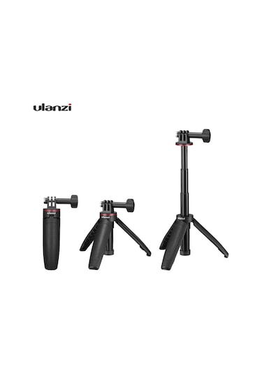 Ulanzi Mt-09 Mini Genişletilebilir Masaüstü Tripod Elde Taşınabilir Fotoğrafçılık Braketi Standı Vlog Selfie Çubuğu Djı Osmo Action Kamera Gopro Hero 8/7/6/5 İle Uyumlu Siyah