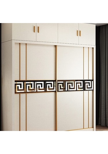 Opulentliving Akrikik Ayna Kenar Bandı Sticker - Gümüş/altın, Uv Baskılı, Mat Bitkili Dekorasyon Duvar Stickerleri