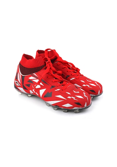 Papuç Sepeti Dgn-2303 Erkek Çocuk Çoraplı Krampon Spor Ayakkabı Kırmızı