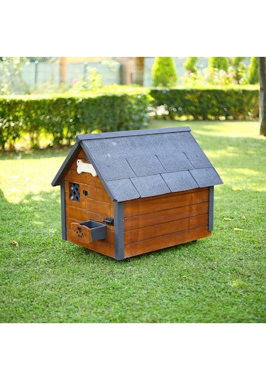 Mandu Isı Yalıtımlı Ahşap Köpek Kulübesi Medium