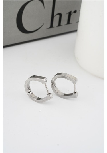 Kadın 316 L Paslanmaz Çelik 1.8 CM Oval Model Küpe 99258137