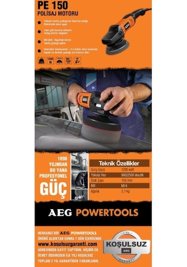 Aeg Pe150 1200 W 150 MM Polisaj Makinesi - T4935412266