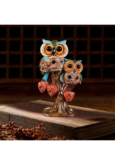 Suntek Baykuş Heykelcik Koleksiyon Modern Reçine Turuncu