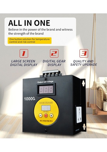 Dancemonkey 10000w Hızlı Sıcaklık Düzenleyici Voltaj Regülatörü - Kompakt Siyah Siyah