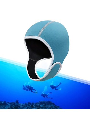 Suntek Scuba Diving Hood 2mm Neopren Dalış Wetsuit Sörf Mavi Mavi