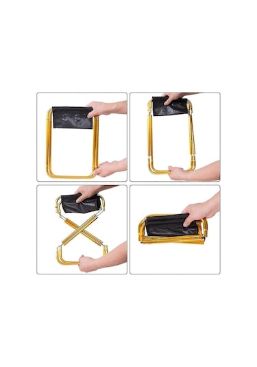 Bloomnest Altın Kamp Sandalyesi, Katlanır Balıkçılık Sandalyesi, Hafif Seyahat Sandalyesi, Oxford Kumaş, Dayanıklı, Kompakt, Taşınabilir Altın