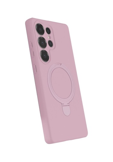 Özel Galaxy S25 Ultra Regal Magsafe Standlı Kapak - Açık Pembe Fırsat