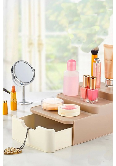 Compact Çekmeceli Ve Standlı Düzenleyici- Makyaj Organizeri Çok Renkli