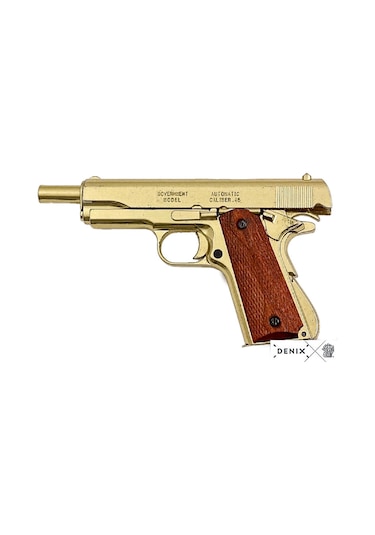 Denix Gold Automatic. 45 Pistol M1911a1, Usa 1911 Wwı & Iı